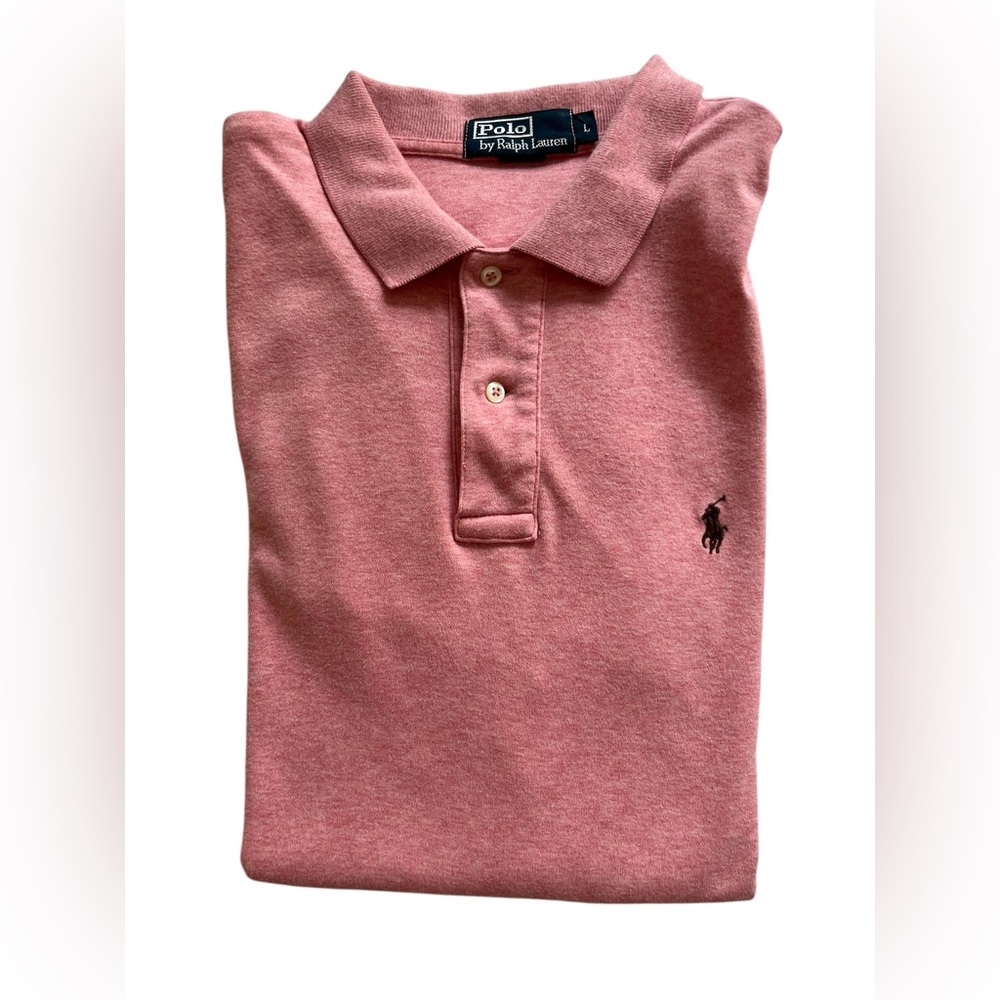 Polo Ralph Lauren Short Sleeve Pink Polo Shirt Men’s Size L Soft Cotton